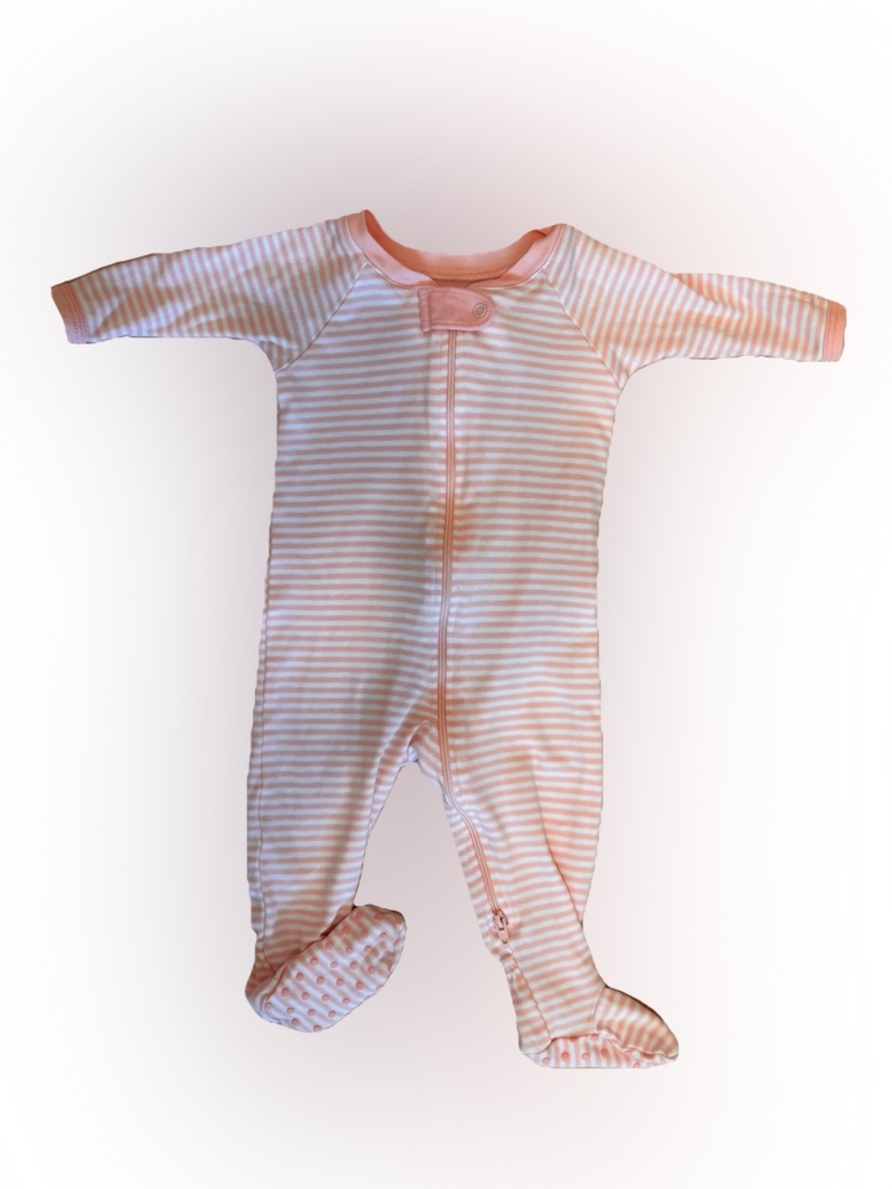 Lake Baby Sleeper in English Rose Stripe 3-6 Months Pink Girls Pima Cotton